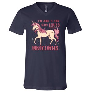 I'm Just A Girl Who Loves Unicorns V-Neck T-Shirt