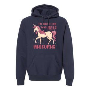 I'm Just A Girl Who Loves Unicorns Premium Hoodie