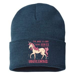 I'm Just A Girl Who Loves Unicorns Sustainable Knit Beanie