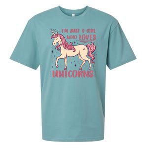 I'm Just A Girl Who Loves Unicorns Sueded Cloud Jersey T-Shirt