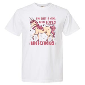 I'm Just A Girl Who Loves Unicorns Garment-Dyed Heavyweight T-Shirt