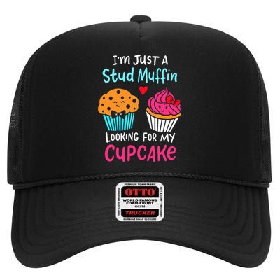 Im Just A Stud Muffin Looking For My Cupcake Cake Decorator High Crown Mesh Back Trucker Hat