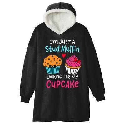 Im Just A Stud Muffin Looking For My Cupcake Cake Decorator Hooded Wearable Blanket