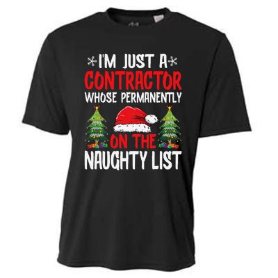 IM Just A Contractor Whose On The Naughty List Christmas Cooling Performance Crew T-Shirt