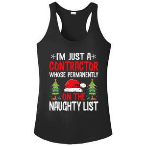 IM Just A Contractor Whose On The Naughty List Christmas Ladies PosiCharge Competitor Racerback Tank