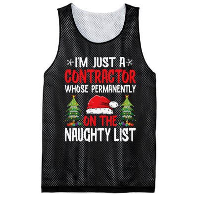 IM Just A Contractor Whose On The Naughty List Christmas Mesh Reversible Basketball Jersey Tank