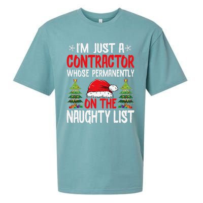 IM Just A Contractor Whose On The Naughty List Christmas Sueded Cloud Jersey T-Shirt