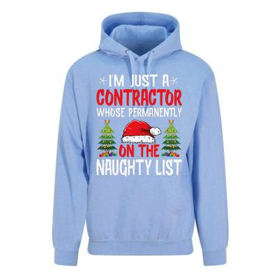 IM Just A Contractor Whose On The Naughty List Christmas Unisex Surf Hoodie