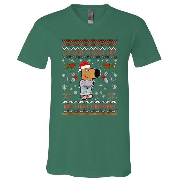 IM Just A Chill Guy Who Likes Christmas V-Neck T-Shirt