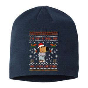 IM Just A Chill Guy Who Likes Christmas Sustainable Beanie