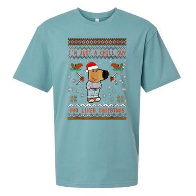 IM Just A Chill Guy Who Likes Christmas Sueded Cloud Jersey T-Shirt