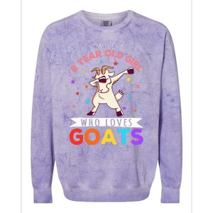 I'm Just A 9 Year Old Girl Who Loves Goats  Colorblast Crewneck Sweatshirt