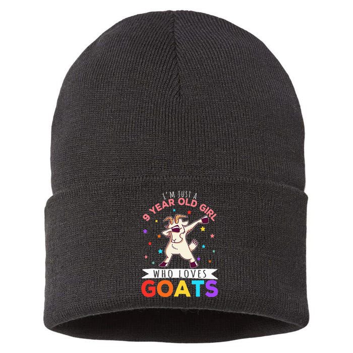 I'm Just A 9 Year Old Girl Who Loves Goats  Sustainable Knit Beanie