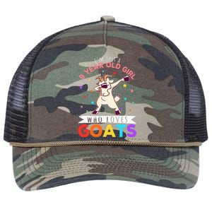 I'm Just A 9 Year Old Girl Who Loves Goats  Retro Rope Trucker Hat Cap