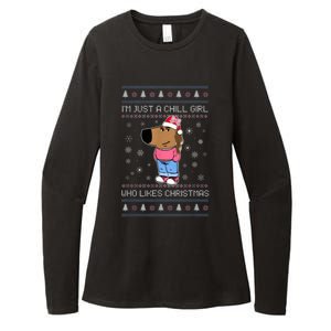 IM Just A Chill Girl Who Likes Christmas Ugly Sweater Womens CVC Long Sleeve Shirt