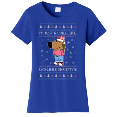 IM Just A Chill Girl Who Likes Christmas Ugly Sweater Women's T-Shirt