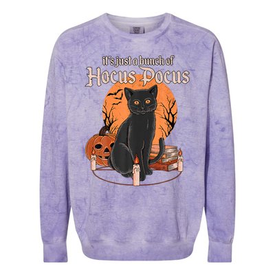 It's Just A Bunch Of Hocus Pocus Black Cat Halloween Colorblast Crewneck Sweatshirt