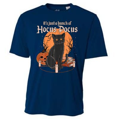 It's Just A Bunch Of Hocus Pocus Black Cat Halloween Cooling Performance Crew T-Shirt