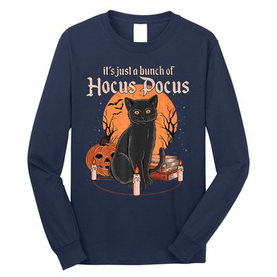 It's Just A Bunch Of Hocus Pocus Black Cat Halloween Long Sleeve Shirt