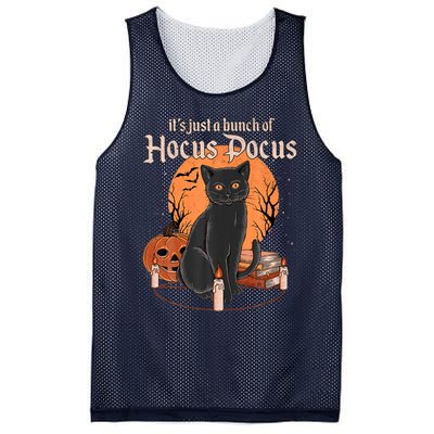 It's Just A Bunch Of Hocus Pocus Black Cat Halloween Mesh Reversible Basketball Jersey Tank