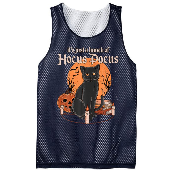 It's Just A Bunch Of Hocus Pocus Black Cat Halloween Mesh Reversible Basketball Jersey Tank