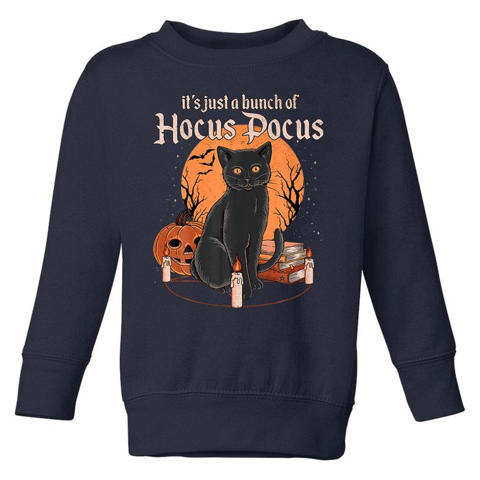 It's Just A Bunch Of Hocus Pocus Black Cat Halloween Toddler Sweatshirt