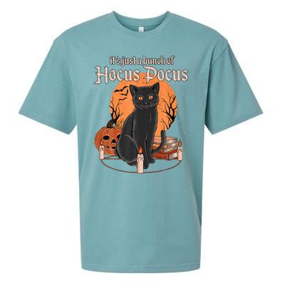 It's Just A Bunch Of Hocus Pocus Black Cat Halloween Sueded Cloud Jersey T-Shirt