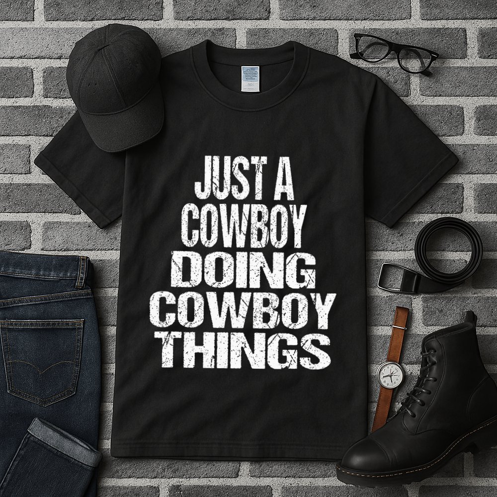 IM Just A Cowboy Doing Cowboy Things Gift Rodeo Tall T-Shirt