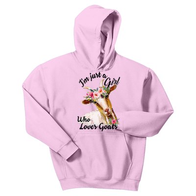 IM Just A Girl Who Loves Goats Cute Goats Lovers Kids Hoodie