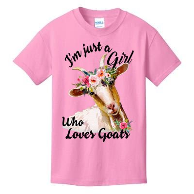 IM Just A Girl Who Loves Goats Cute Goats Lovers Kids T-Shirt