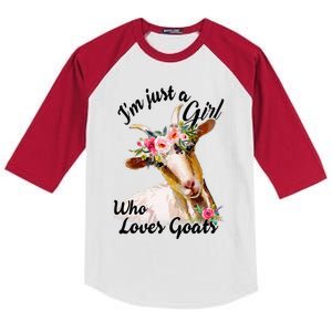 IM Just A Girl Who Loves Goats Cute Goats Lovers Kids Colorblock Raglan Jersey