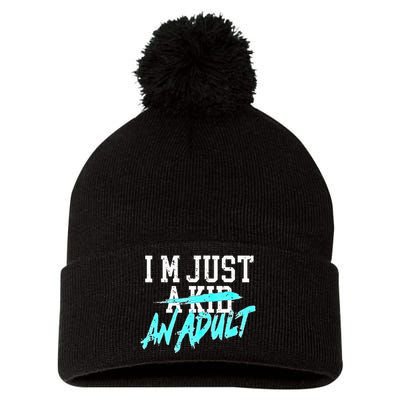 IM Just A An Adult Pom Pom 12in Knit Beanie