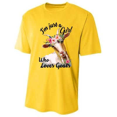 Im Just A Girl Who Loves Goats | Goat Lover Performance Sprint T-Shirt