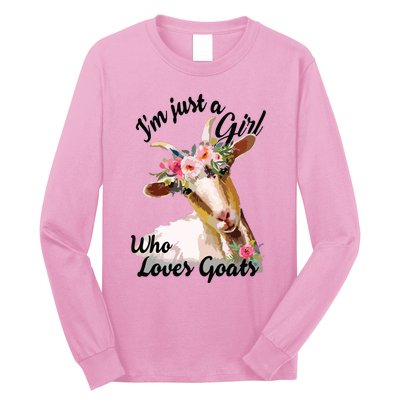 Im Just A Girl Who Loves Goats | Goat Lover Long Sleeve Shirt