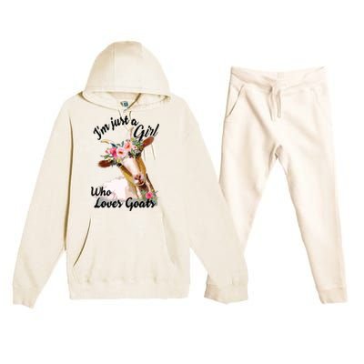 Im Just A Girl Who Loves Goats | Goat Lover Premium Hooded Sweatsuit Set