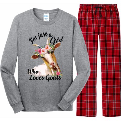 Im Just A Girl Who Loves Goats | Goat Lover Long Sleeve Pajama Set