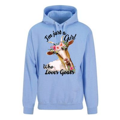 Im Just A Girl Who Loves Goats | Goat Lover Unisex Surf Hoodie