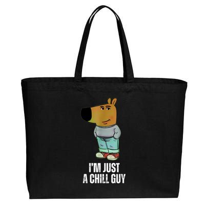 IM Just A Chill Guy Funny Meme Cotton Canvas Jumbo Tote