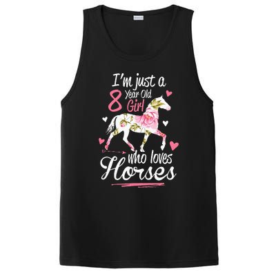 Im Just A 8 Year Old Girl Who Loves Horses Birthday PosiCharge Competitor Tank