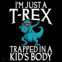 Im Just A T Rex Trapped In A Body Dinosaur Cropped Pullover Crew