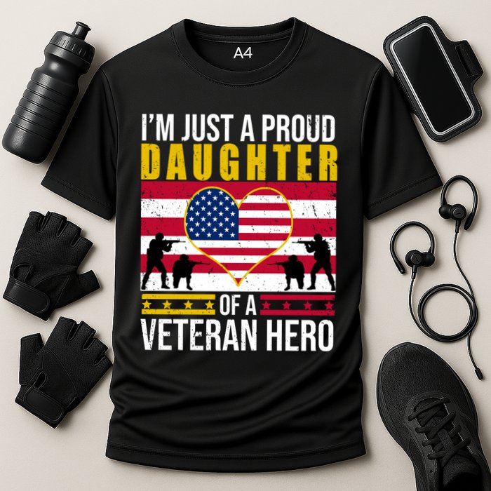 I'm Just A Proud Daughter Of A Veteran Hero Cooling Performance Crew T-Shirt