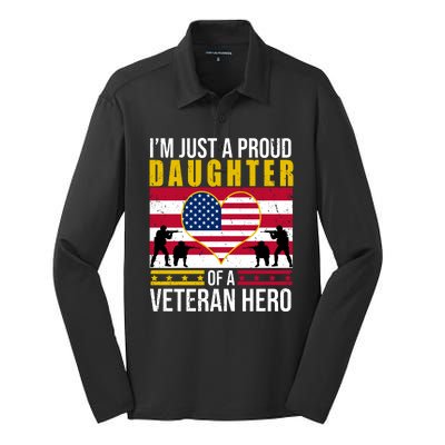 I'm Just A Proud Daughter Of A Veteran Hero Silk Touch Performance Long Sleeve Polo