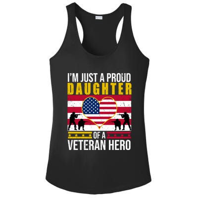 I'm Just A Proud Daughter Of A Veteran Hero Ladies PosiCharge Competitor Racerback Tank
