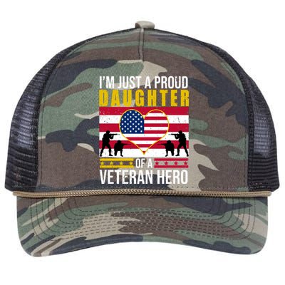 I'm Just A Proud Daughter Of A Veteran Hero Retro Rope Trucker Hat Cap