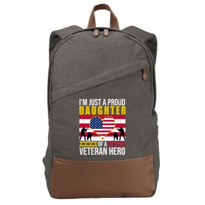 I'm Just A Proud Daughter Of A Veteran Hero Cotton Canvas Backpack
