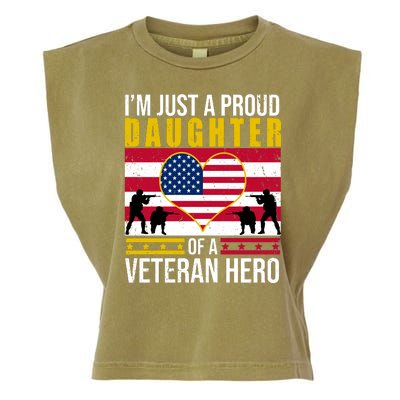 I'm Just A Proud Daughter Of A Veteran Hero Garment-Dyed Women's Muscle Tee