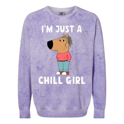 IM Just A Chill Girl Colorblast Crewneck Sweatshirt