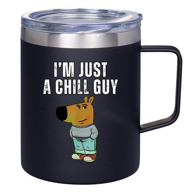 IM Just A Chill Guy Funny Meme 12oz Stainless Steel Coffee Mug