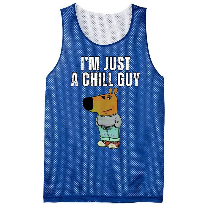 IM Just A Chill Guy Funny Meme Mesh Reversible Basketball Jersey Tank