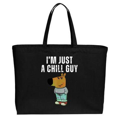 IM Just A Chill Guy Funny Meme Cotton Canvas Jumbo Tote